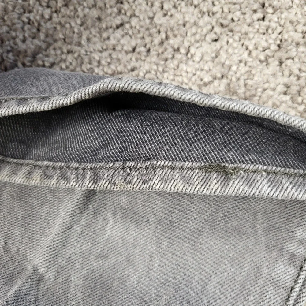 Levi 501 Jeans Mens 31x34 Fits 30x31 Grey Acid Wash Straight Leg Denim Read*